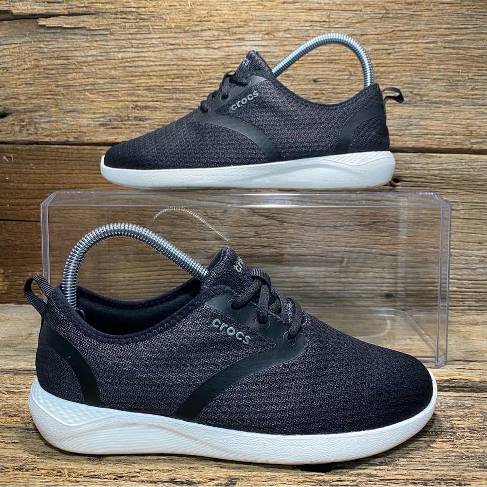 Crocs LiteRide Mesh Lace Pacer Gray/Charcoal Women's Size 7